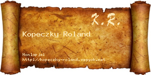 Kopeczky Roland névjegykártya
